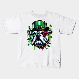 American Bulldog Celebrates Saint Patrick's Day Kids T-Shirt